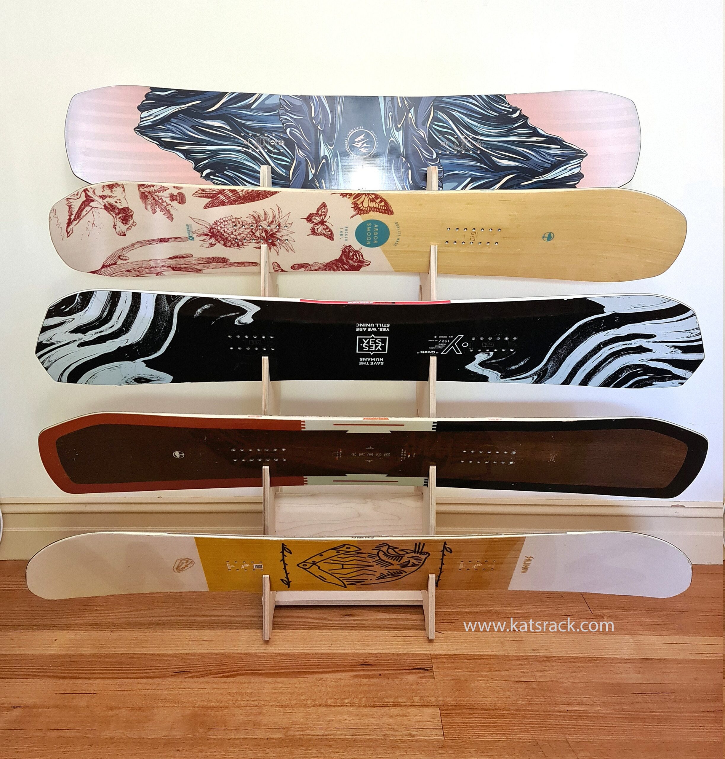 5 Board (9 slots) 1.2m Display Skateboard Rack - Freestanding for Snowboard, Wakeboard, Longboard, Kitesurf boards